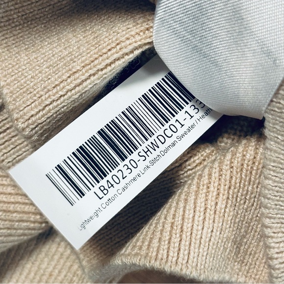NWT QUINCE Lightweight Cotton Cashmere LinkStitch Dolman Sweater Oatmeal XL 2408 - Picture 3 of 12